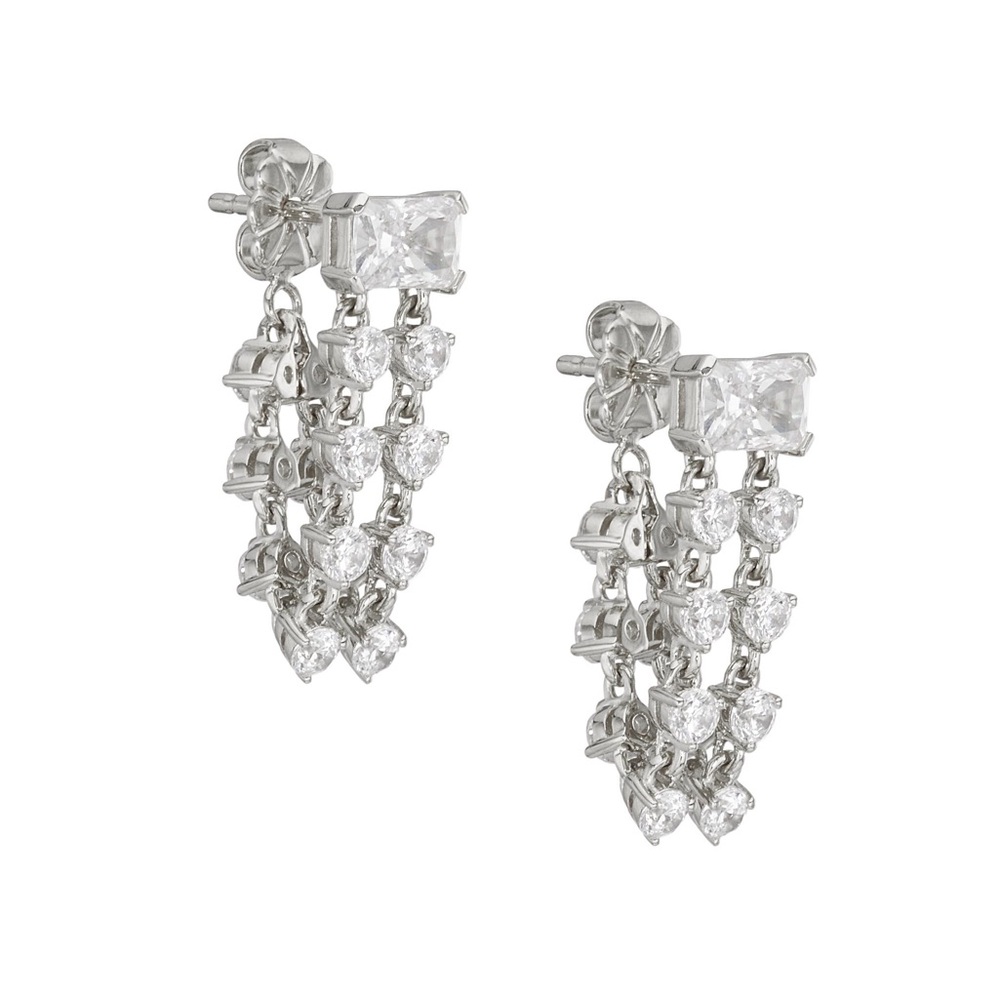Adriana Orsini Versailles Floral Sterling Silver Cubic Zirconia Earrings